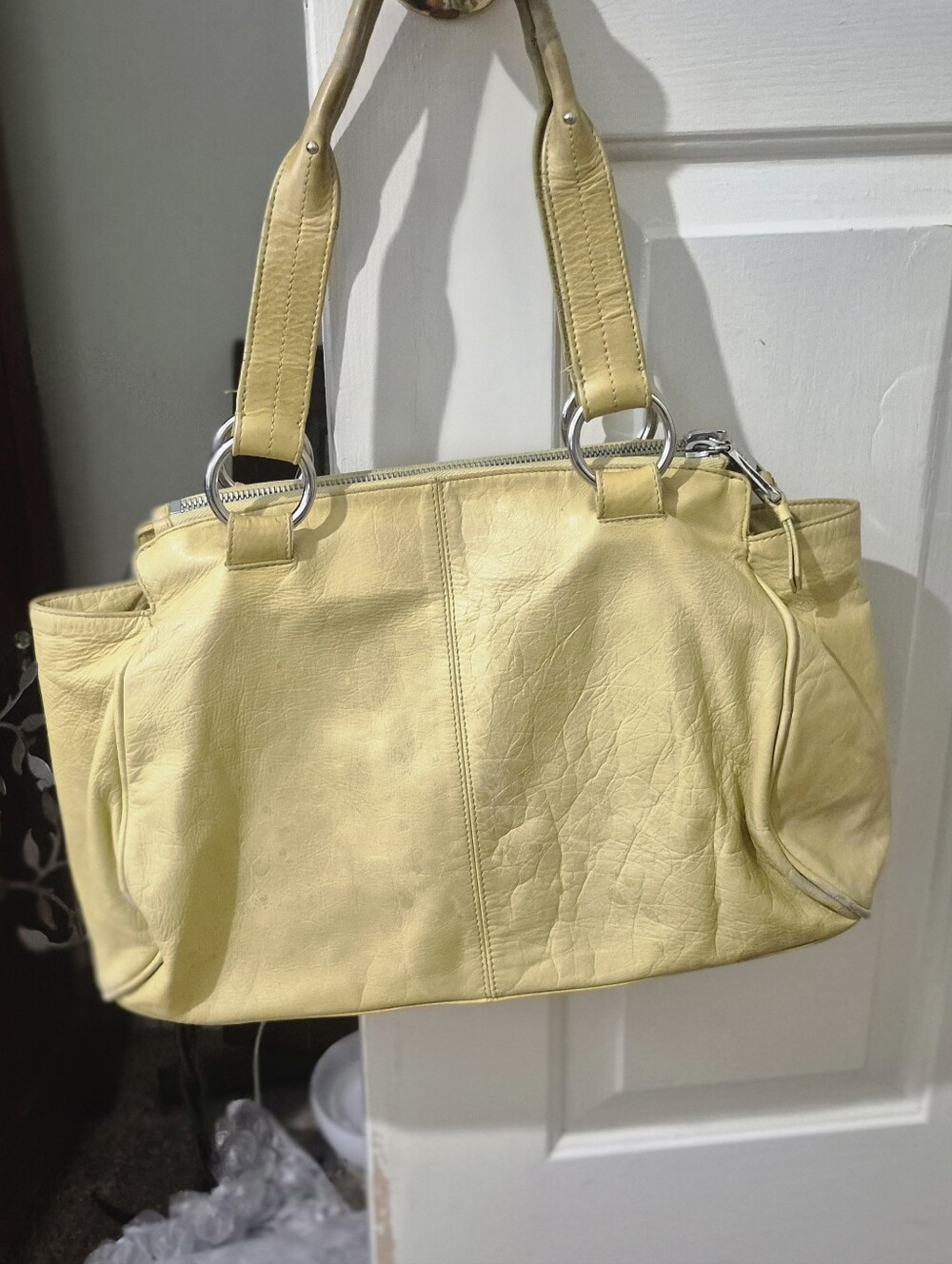 HOBO Pale Yellow/green Leather Shoulder Bag
